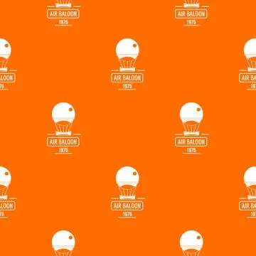 Retro air balloon pattern vector orange Stock Illustration