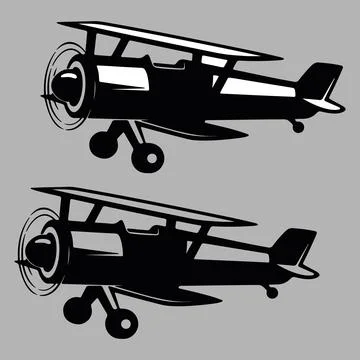 Retro airplane vector icon Stock Illustration
