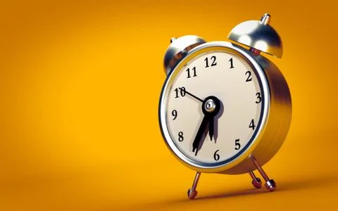 Retro alarm clock 3d render Stock Illustration