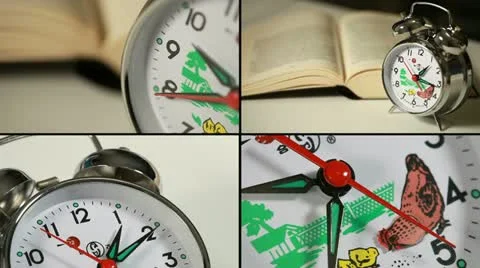 Retro alarm clock composition Stock Footage 10861209