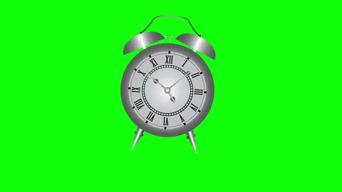 Retro alarm clock running and jumping at 5 o'clock for wake up animation Stock Footage 129077961