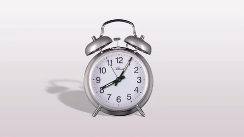 Retro alarm clock ticking Video stock 124268982