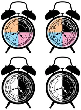 Retro alarm clocks Stock Illustration