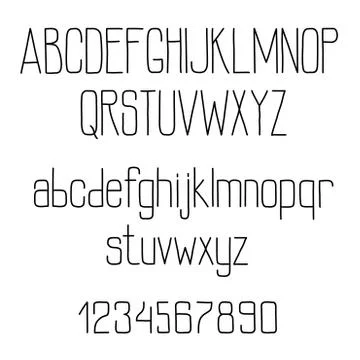 Retro alphabet with tiny lines letters Illustrazione stock