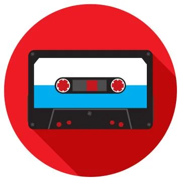 Retro analog audio cassette. Vector illustration. Stock Illustration