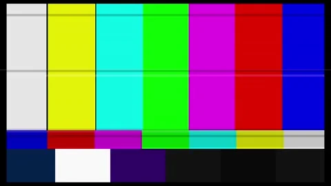 Retro Analog Television Test Pattern with No Signal Stock Footage 345209604