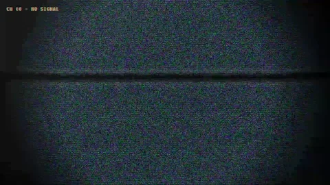 Retro Analog TV Static Screen with No Signal Text Stock Footage 347787880