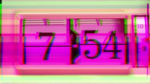 Retro analogue flip clock in stop motion Stock Footage 282194256