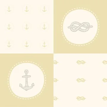Retro anchor pattern set. Stock Illustration