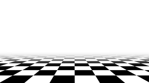 Retro animated background with black and white checkered floor, vaporwave aesthe Video stock 254882603