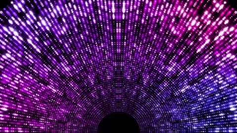 Retro animation with halfcircle dots pattern tunnel of lights with gradient  Stock Footage 282737577