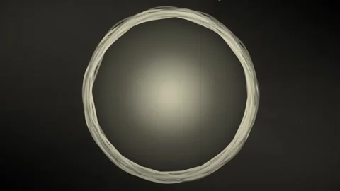 A retro animation loop showing twisted threads formed into a ring form while Stock Footage 312775051