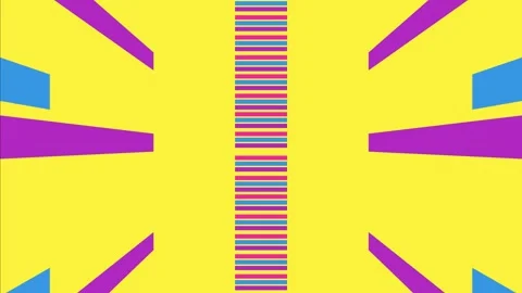 Retro animation in modern style. Lines moving and shaking on yellow backgrou Stock Footage 252549304