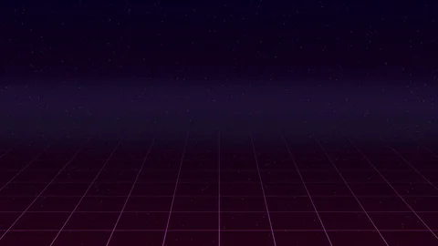 Retro animation of a white grid moving on a dark blue foggy background. Stock Footage 116809746