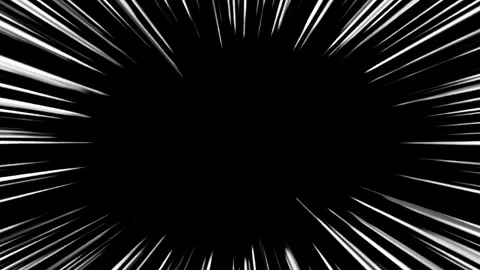 Retro anime speedlines white on black, looping, vintage 80s analog cel animation Stock Footage 346289727