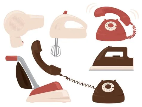Retro appliances Illustrazione stock
