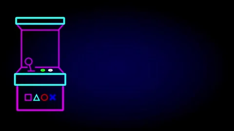 Retro Arcade Claw Machine Glow Stock Footage 335632755
