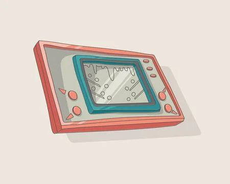 Retro Arcade Console Flat Illustration Vintage Gaming Machine Screen Technology 스톡 일러스트