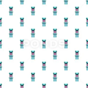 Retro arcade game cabinet flat pattern design Ilustração Stock
