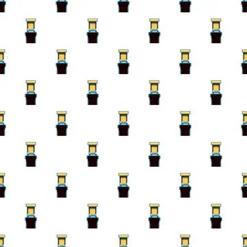 Retro arcade game cabinet pixel art pattern Stock Illustration