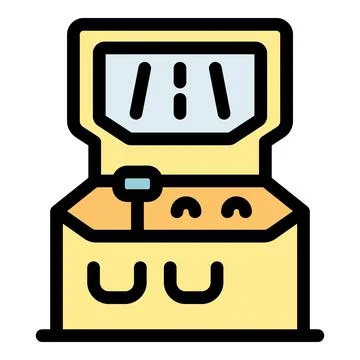 Retro arcade game console displaying gaming interface Stock Illustration