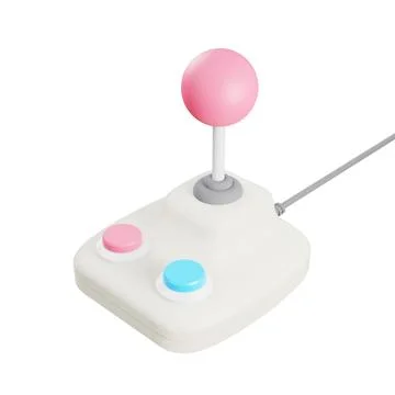Retro arcade game joystick controller. 3D render illustration. Stock Illustration