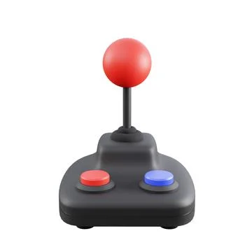 Retro arcade game joystick controller. 3D render illustration. Stock Illustration
