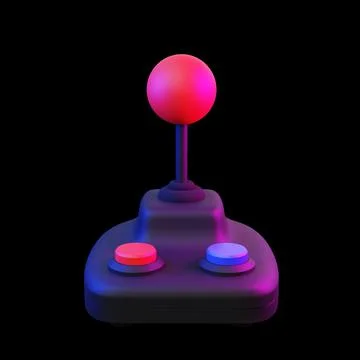 Retro arcade game joystick controller. 3D render illustration. Stock Illustration