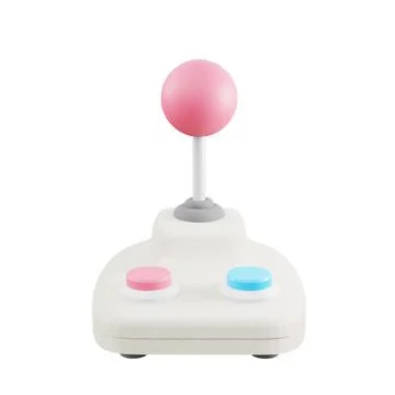 Retro arcade game joystick controller. 3D render illustration. Stock Illustration