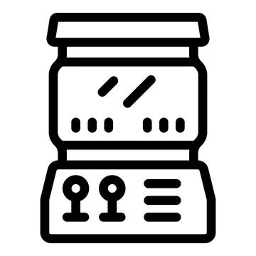 Retro arcade game machine console being played with joysticks icon Stock Illustration