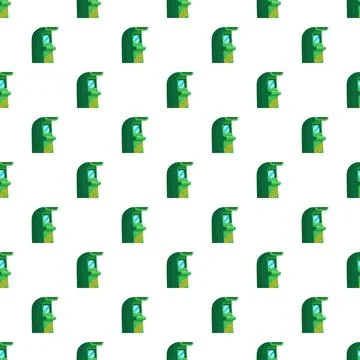 Retro arcade game machine continuous seamless pattern Stockillustratie