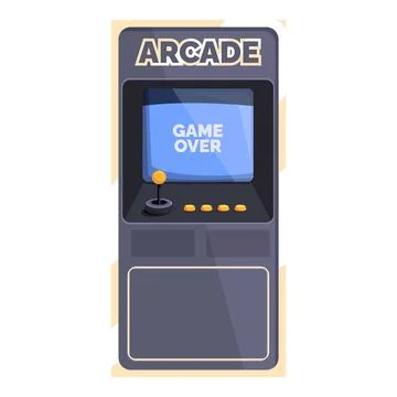 Retro arcade game machine displaying game over screen 스톡 일러스트