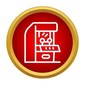 Retro arcade game machine icon representing gaming entertainment Stock Illustration