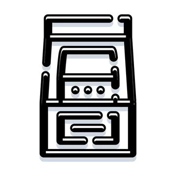 Retro arcade game machine illustrating digital entertainment Illustrazione stock