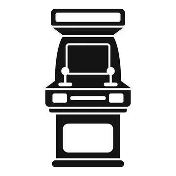 Retro arcade game machine with joysticks for two players icon Stock Illustration