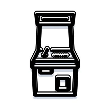Retro arcade game machine playing entertainment symbol Stock-Illustration
