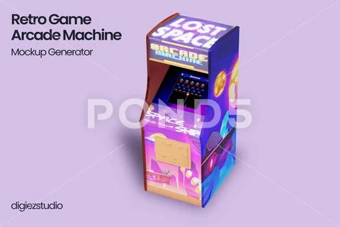 Retro Arcade Game Machine Modello PSD