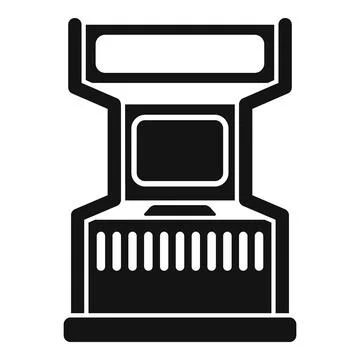 Retro arcade game machine with screen and joystick Illustrazione stock