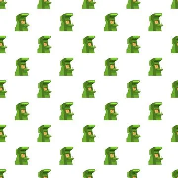 Retro arcade game machine seamless pattern background Stock Illustration
