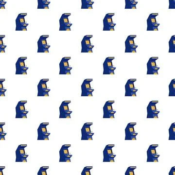 Retro arcade game machine seamless pattern background Stock Illustration