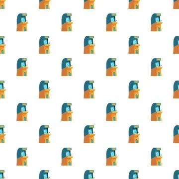 Retro arcade game machine seamless pattern Stock Illustration
