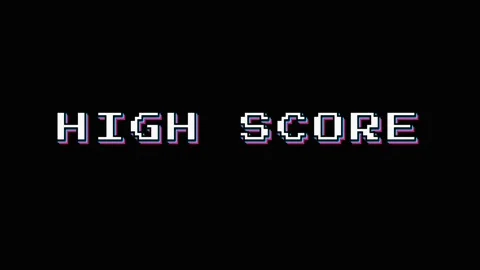 Retro arcade high score screen with press start text. 4K 스톡 동영상 347269686