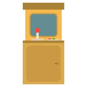 Retro arcade machine flat clipart vector illustration Illustrazione stock