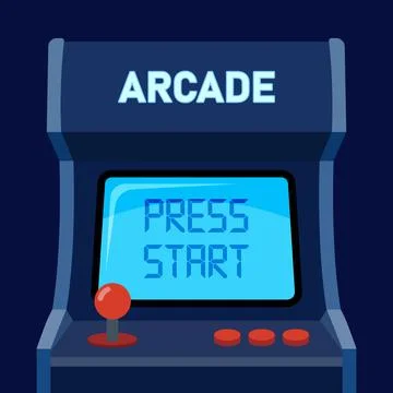 Retro arcade machine icon in flat style. Gaming console vector illustration.. Stock Illustration