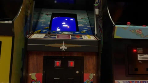 Retro Arcade Machines Corridor Rendering Stock Footage 176828510