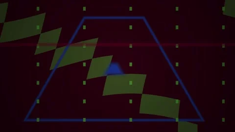 Retro Arcade Style Abstract Geometric Animation with Moving Green Blocks an.. Stock Footage 340526439