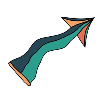 Retro arrow direction. Hand Drawn retro style Stock Illustration