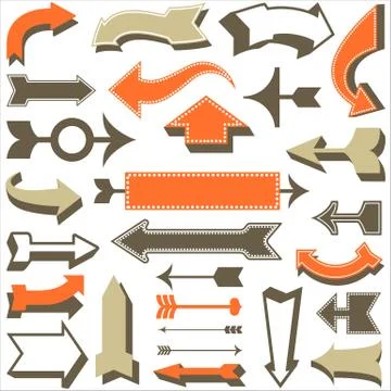Retro Arrow Set Stock Illustration