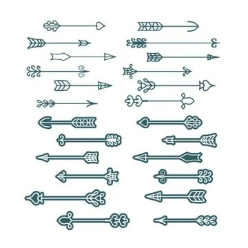 Retro arrows set vector Stock Illustration