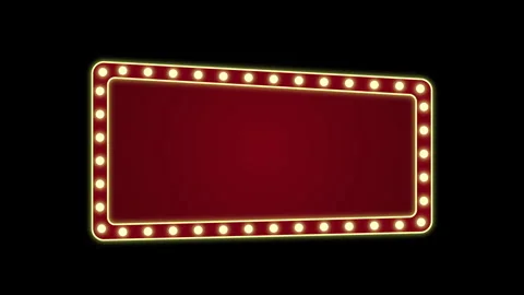 Retro asymmetrical marquee light frame seamless loop animation with flickering. Stock Footage 336120677